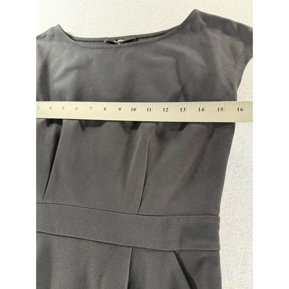 Quince Ultra Stretch Ponte Cap Sleeve Sheath Dress Black Women's Small Pockets - Picture 5 of 9